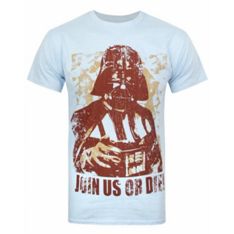Image of Star Wars Star Wars Men Short Sleeved T-Shirt in Blue Size: Medium Blue M Male 5055779482613