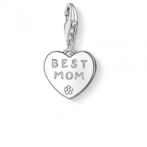 Image of THOMAS SABO Silver Best Mom Heart Charm 0821-001-12
