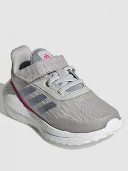 Image of adidas Infant Unisex EQ21 Run El Trainers - Grey/Pink, Size 4