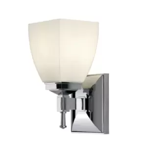 Image of IP44 Wall Light Chrome with Glass Shade Uplighter Chrome LED G9 3.5W