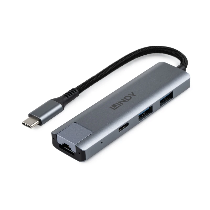 Image of Lindy USB 3.2 Gen 2 Type C Hub & Gigabit Ethernet