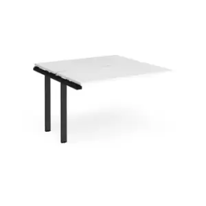 image of Bench Desk Add On 2 Person Rectangular Desks 1200mm White Tops With Black Frames 1200mm Depth Adapt