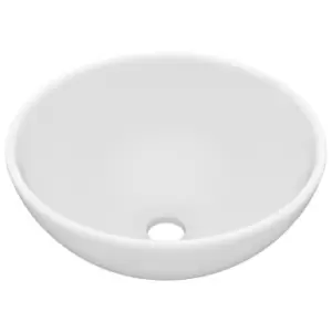 Image of VidaXL Luxury Ceramic Round Bathroom Basin - Matt White