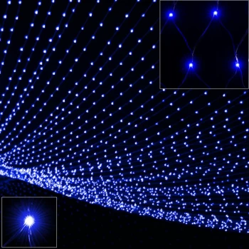 image of LED Rain Light Chain Curtain Illumination Outdoor Indoor Lichternetz 100 LED blau (de) - Deuba