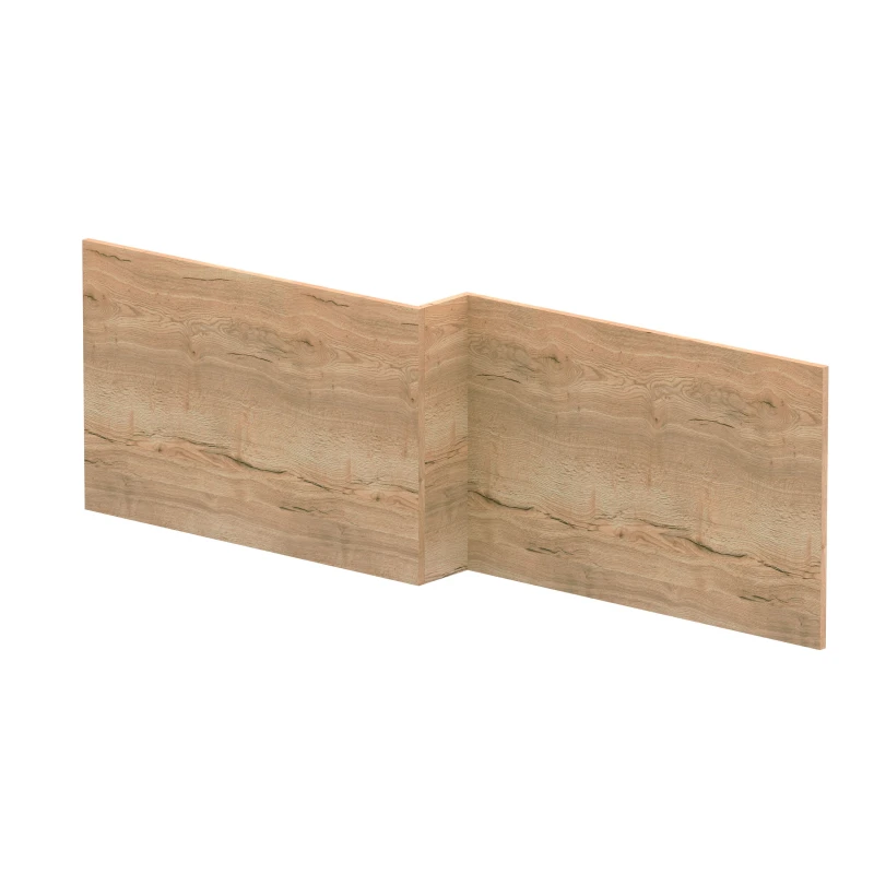 Image of Balterley L Shape Square Front Bath Panel Woodgrain Autumn Oak 1700mmTextured Brown