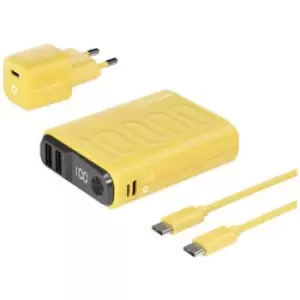 image of RealPower PB-10000 Power Pack Power bank 10000 mAh Li-ion USB, USB-C Yellow