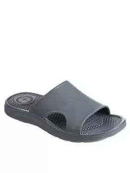 Image of TOTES Mens Solbounce Vented Slide Sandal - Grey, Size 10, Men
