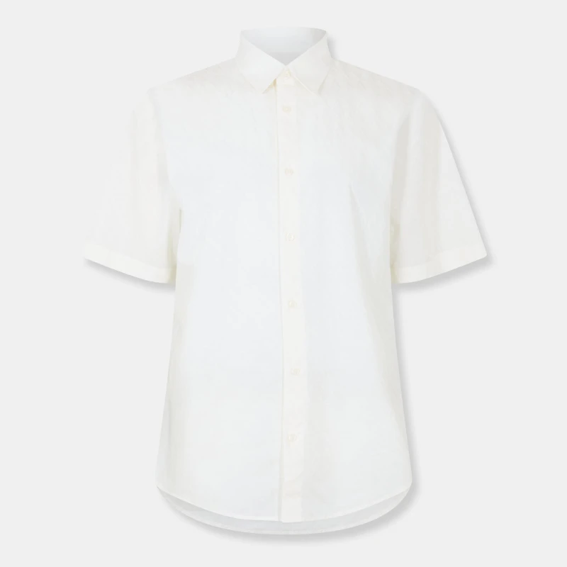 Image of Armani Exchange Mens Short-Sleeve Plain Shirt Plain Shirt - Short Sleeve S White 55031601350