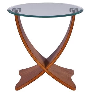 image of Jual Siena Walnut & Glass Lamp Table