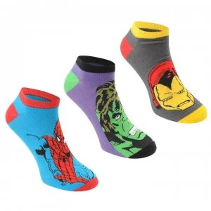 Image of Character Trainer Socks 3 Pack Childrens - Marvel