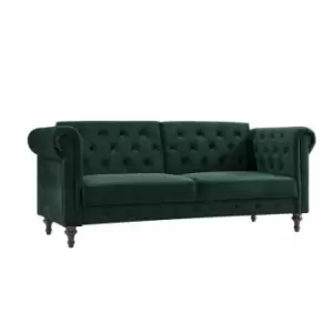 image of Calgary Dark Green Velvet 3 Seater Sofabed