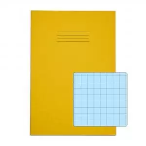 image of RHINO A4 Tinted Exercise Book 48 Pages 24 Leaf Yellow with Blue Paper