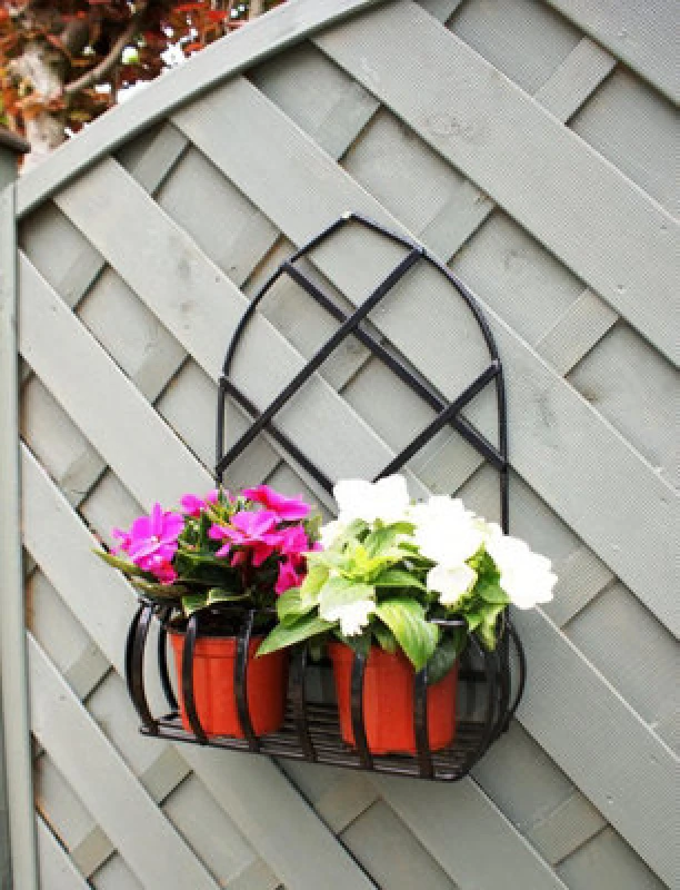 Image of Poppy Forge Gothic Wall Planter - Solid Steel - L19.1 X W35.6 X H53.3cm - Black