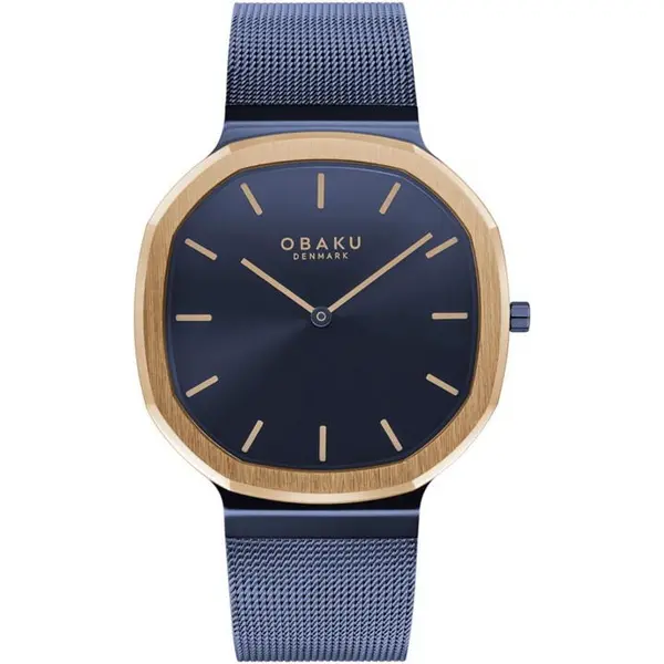 Obaku Mens Obaku Oktant Watch One Size Two tone and Blue 40840190000