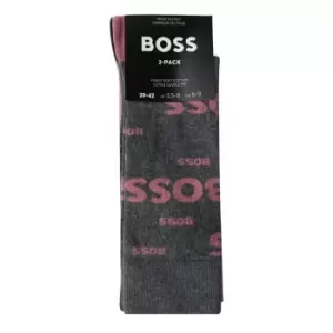 image of Boss 2 Pack Logo Socks - Grey