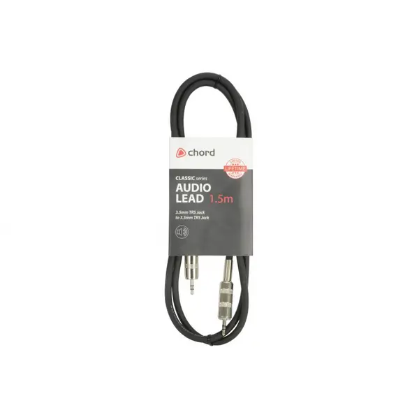Image of Chord 1.5m Chord Classic Audio Leads 3.5mm TRS Jack Plug to 3.5mm TRS Jack Plug S3J150