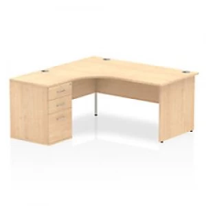 Image of Impulse 1600 Left Hand Panel End Workstation 600 Pedestal Bundle Maple