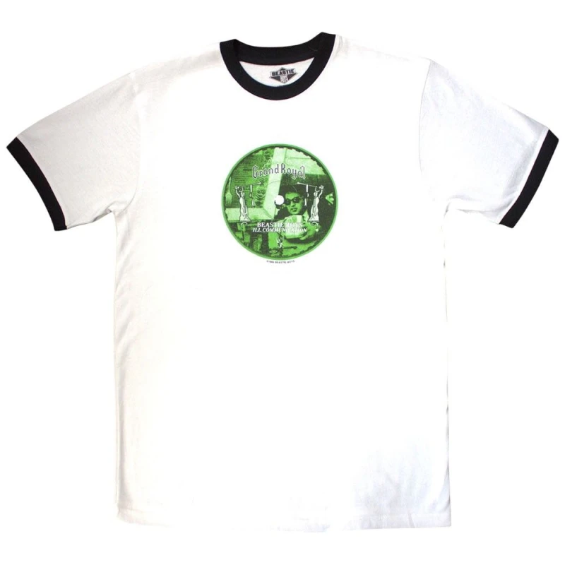 Image of Beastie Boys Beastie Boys Men Rrd Label Back Print Ringer T-Shirt in White Size: Medium White M Male 5063806638858
