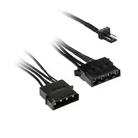 Image of Kolink 3 Pin Fan Power to 2x 4 Pin Molex Adapter