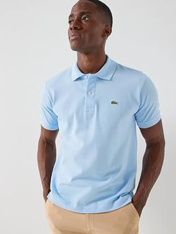 Image of Lacoste Classic Fit Original Pique Polo Shirt Light Blue L
