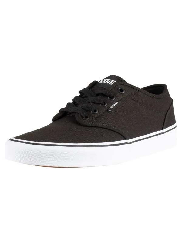 Image of (11, Black/White) Vans Mens Atwood Low Top Casual Canvas Trainers Sneakers Shoes