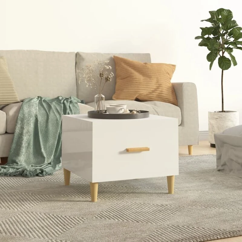 Image of VIDAXL Vidaxl - Coffee Table High Gloss White 50x50x40cm Engineered Wood 8720287082606