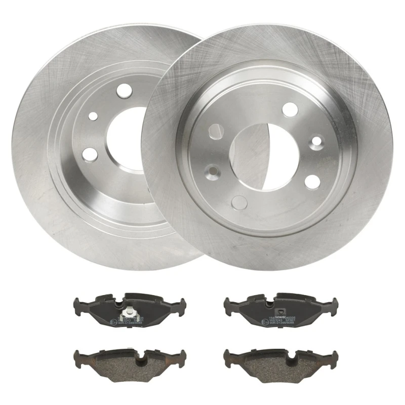 Image of RIDEX 3405B1829 Brake disc and pads set Rear Axle, Brake Disc Type: Solid, prepared for wear warning indicator Brake Set,disc brakes (3405)