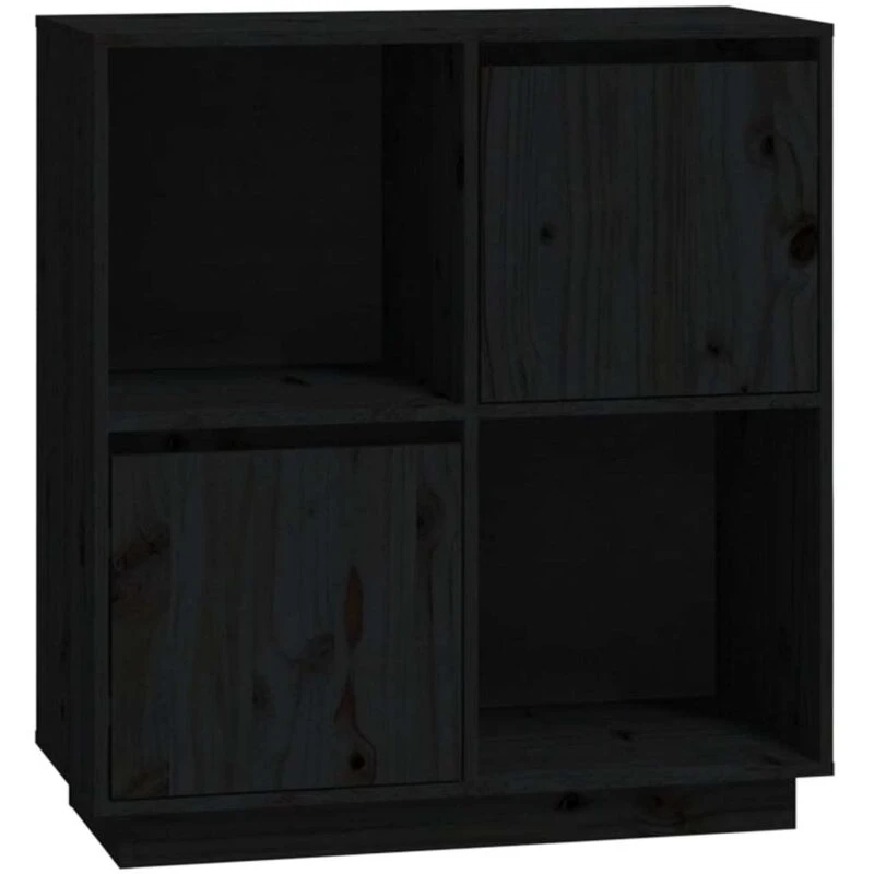 Image of VIDAXL Sideboard Black 74x35x80cm Solid Wood Pine vidaXL 8720286923344