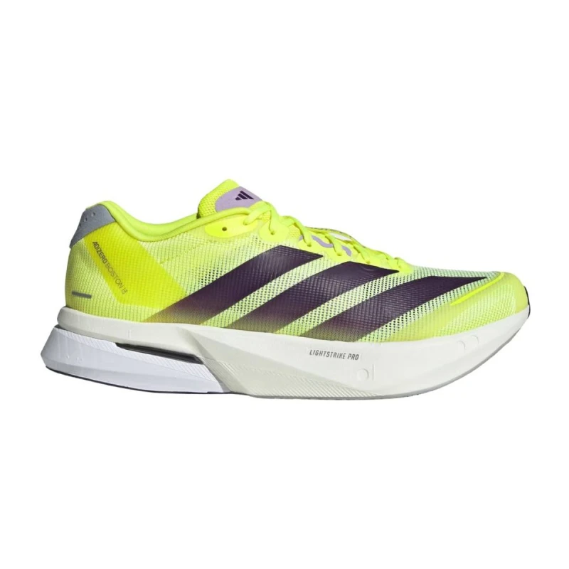 Image of Adidas Adizero Boston 13 Shoes Yellow Purple SS26, Size UK 9