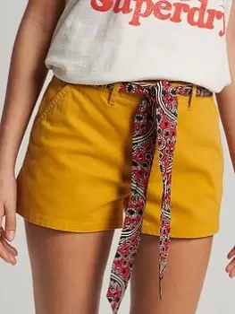 Image of Superdry Vintage Organic Chino Short-beige, Beige, Size 10, Women