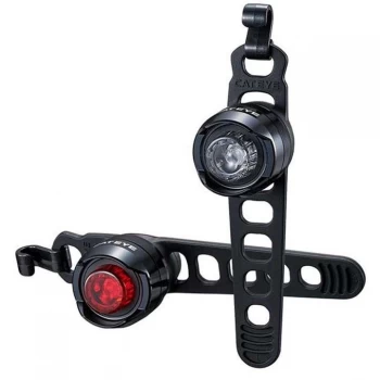 image of CATEYE Orb Set Front-Rear Battery Light Polished Black