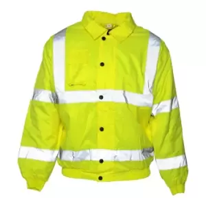 image of Absolute Apparel Mens Hi Viz Bomber Jacket (3XL) (Saturn Yellow)