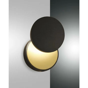 Image of Fabas Luce Lighting - Fabas Luce Ara Integrated LED Wall Light Black Glass
