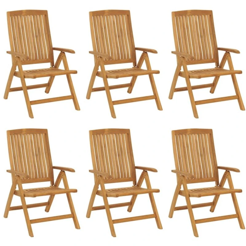 Image of VIDAXL Reclining Garden Chairs 6 pcs Solid Wood Teak Vidaxl 8720845729639
