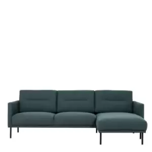 image of Larvik Chaise Longue Sofa Right Hand Dark Green Black Legs