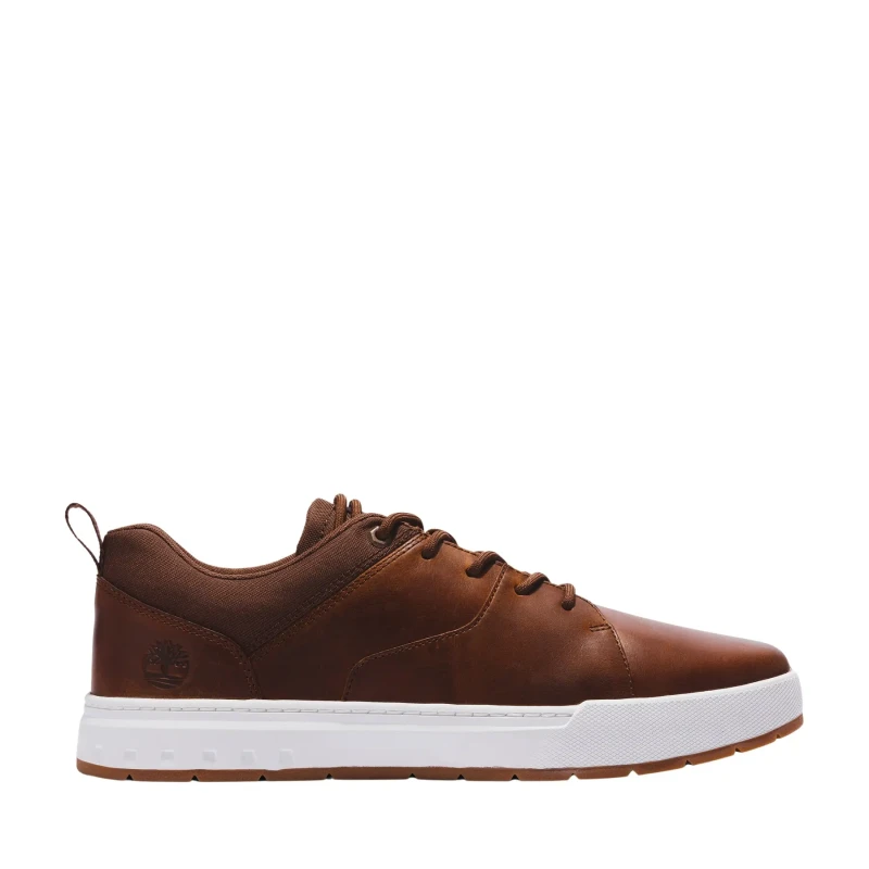 Image of Timberland Maple Grove Leather Mens Fashion Trainers - Brown - Size:UK 8.5