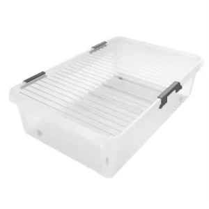 image of Storage Box with Lid Clear 60x40x17cm 24L