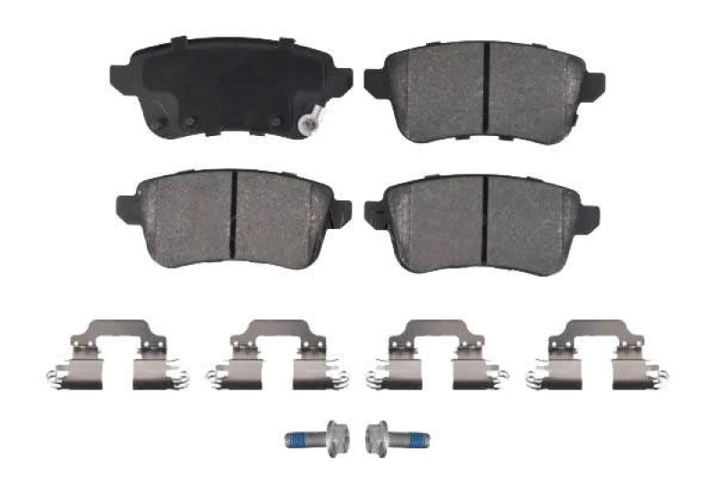 Image of SWAG 33 10 4224 Brake pad set Rear Axle, with acoustic wear warning, with fastening material Brake Pad Set,disc brake (402)