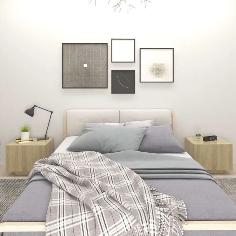 Image of VIDAXL Bedside Cabinet Sonoma Oak 100x35x40cm Engineered Wood Vidaxl 8720286640500