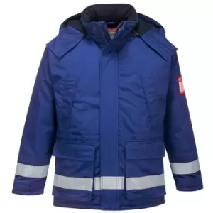 Image of Biz Flame Mens Flame Resistant Antistatic Winter Jacket Royal Blue 2XL