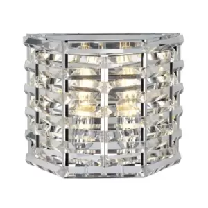 Image of Twin Wall Light Sconce Highly Polished Nickel Finish LED E27 60W Bulb