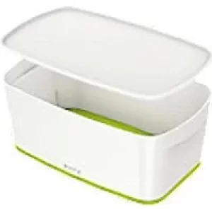 image of Leitz MyBox WOW Storage Box 5 L White, Green Plastic 31.8 x 19.1 x 12.8 cm