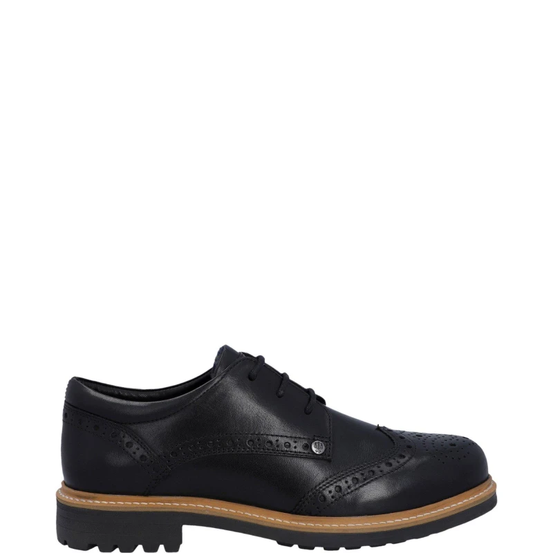 Image of Hunter Mens Cawdor Leather Brogue Gibson Shoes UK Size 7 (EU 41) Black HUN126-BLACK-7