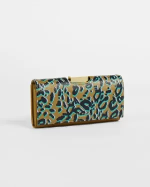 Image of Ted Baker Leopard Detail Large Bobble Purse