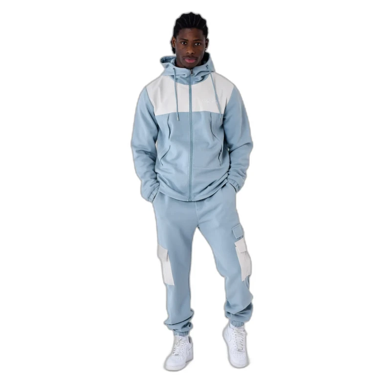 Image of Project X Paris Sweatshirt hooded zip-up bimaterial Project X Paris Nid D'Abeille Bleu Male S