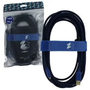 Image of ZedLabz 5m Gold Plated Braided Charging Cable For Playstation 4