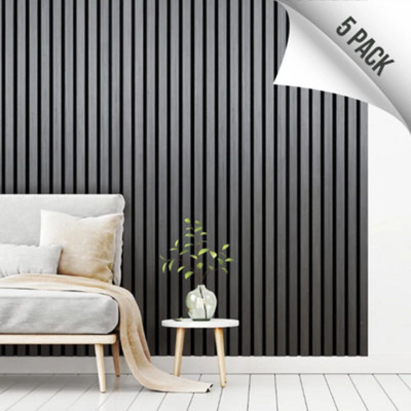Image of Kraus Easy Living - Alder Grey - Acoustic Slat Wall Panel X5 Pack (L) 240Cm X (W) 60Cm - 5 Panel Value Pack