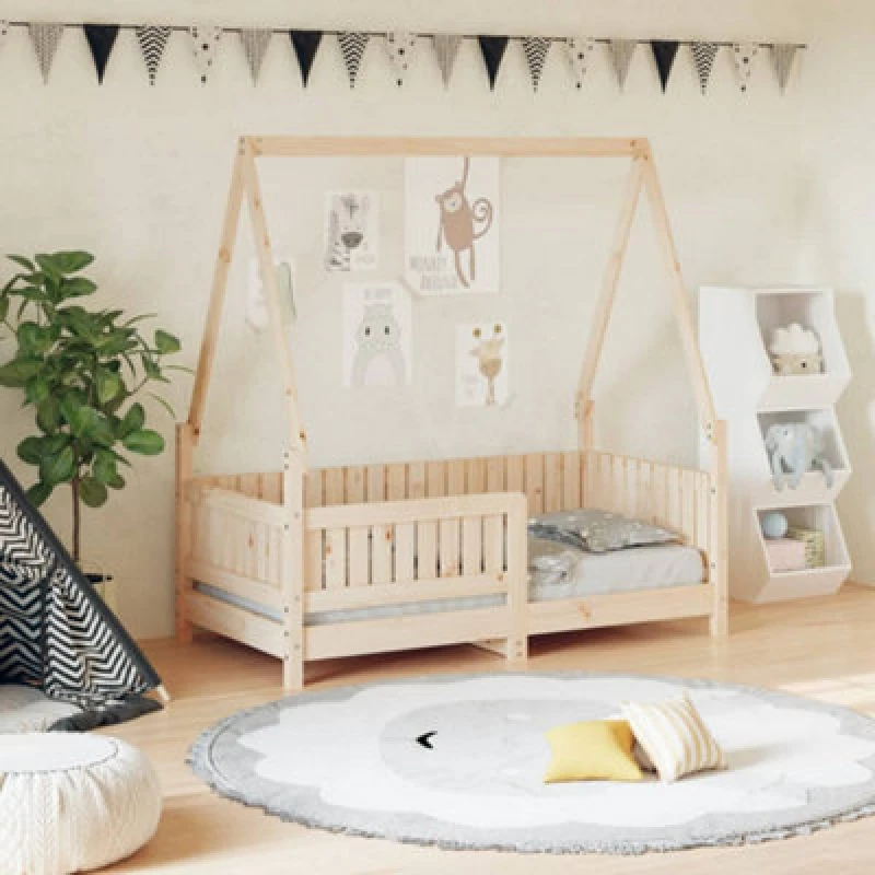 Image of Vidaxl Kids Bed Frame 70X140 Cm Solid Wood Pine