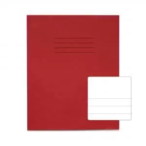 Image of RHINO 8 x 6.5 Exercise Book 32 Pages 16 Leaf Red Top Half Plain and