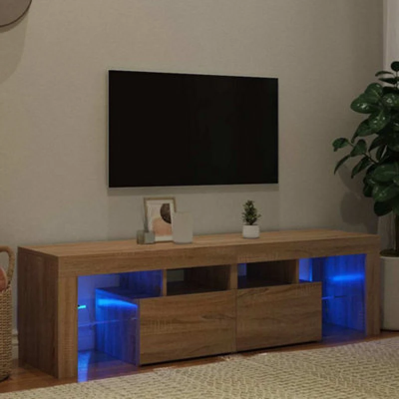 Image of VIDAXL TV Cabinet with LED Lights Sonoma Oak 140x36.5x40cm Vidaxl 8720286217771